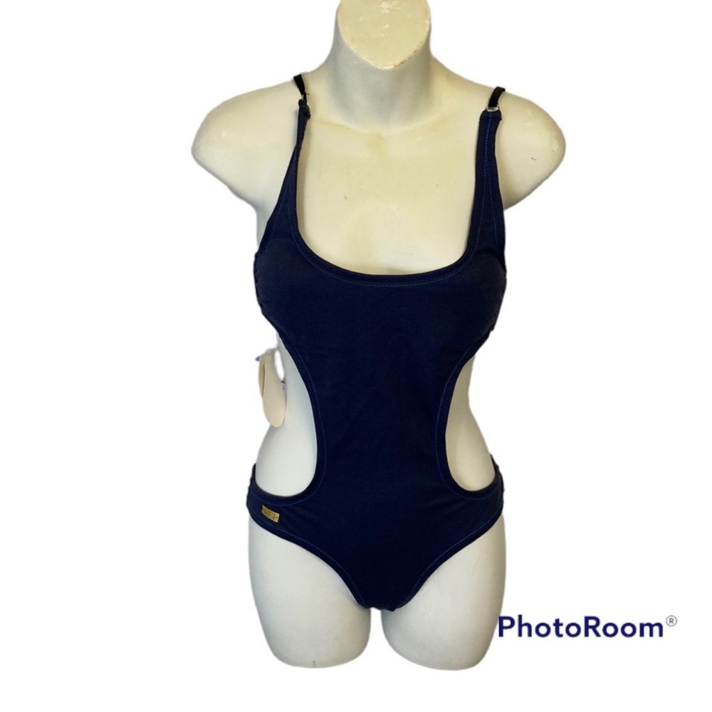 WET NWT Denim Blue Sexy Cutout One Piece Swimsuit